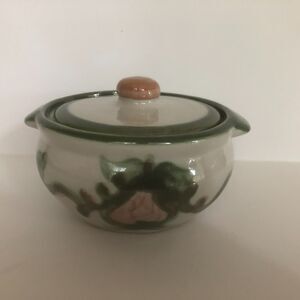 Louisville Stoneware HARVEST PEAR Crock Sugar Bowl Double Handle Lidded KY